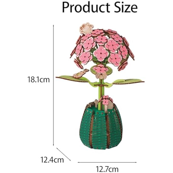 3D PUZZLE KIT, WOODEN FLOWER, MODELING KIT FOR ARTIFICIAL FLOWERS TO ASSEMBLE, VALENTINE'S GIFT, HOME DECORATION, MOTHER'S DAY GIFT (B) - Image 2